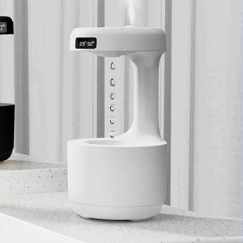 Anti-Gravity Humidifier with Clock & Aroma Diffuser – Quiet & Stylish Everware Hub