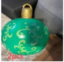 60CM Inflatable Christmas Ornament Ball ,Giant Outdoor PVC Holiday Decoration for Tree, Yard & Events Everware Hub