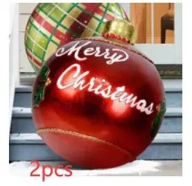 60CM Inflatable Christmas Ornament Ball ,Giant Outdoor PVC Holiday Decoration for Tree, Yard & Events Everware Hub