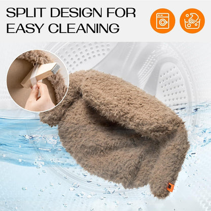 MEWOOFUN Elevated Cat Bed With Washable Cover - 26x18.3x8.5 Inch Wooden Pet Sofa For Cats & Small Medium Dogs, Modern Pet Furniture Brown Everware Hub