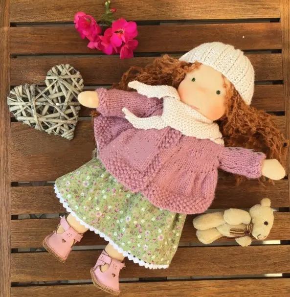Handmade Plush Doll, Golden Curly Hair Girl , Soft Stuffed Doll Gift for Kids & Collectors Everware Hub