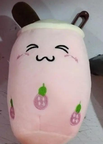 Cute Strawberry Milk Tea Plush Toy – Soft Boba Tea Cup Pillow for Kids, Girls, Birthday Gift, Kawaii Bubble Tea Cushion Everware Hub