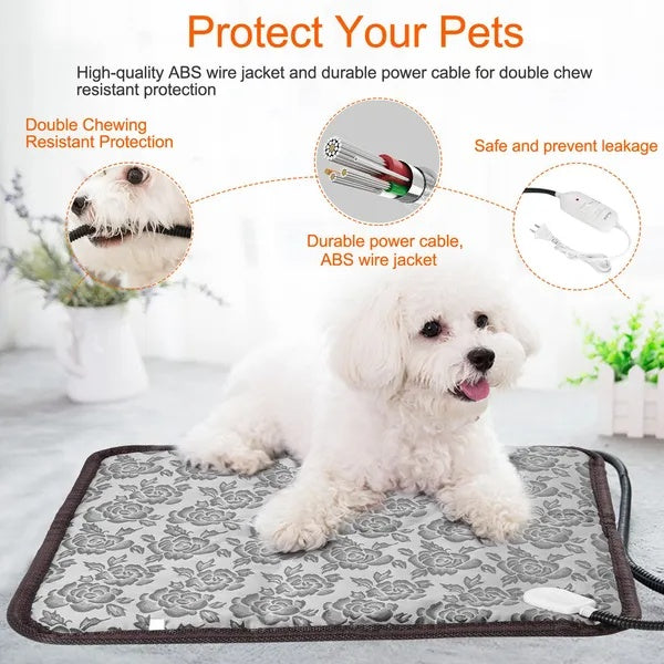 Pet Heating Pad Dog Cat Electric Heating Mat Waterproof Adjustable Warming Blanket Everware Hub