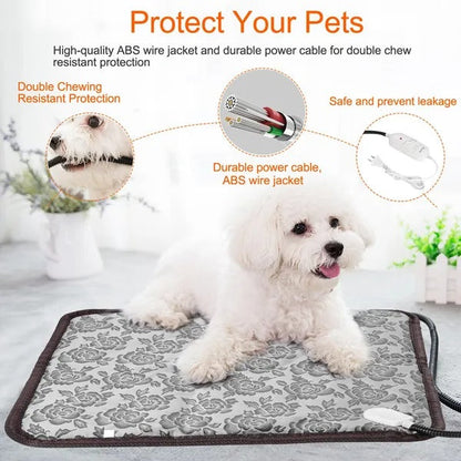 Pet Heating Pad Dog Cat Electric Heating Mat Waterproof Adjustable Warming Blanket Everware Hub