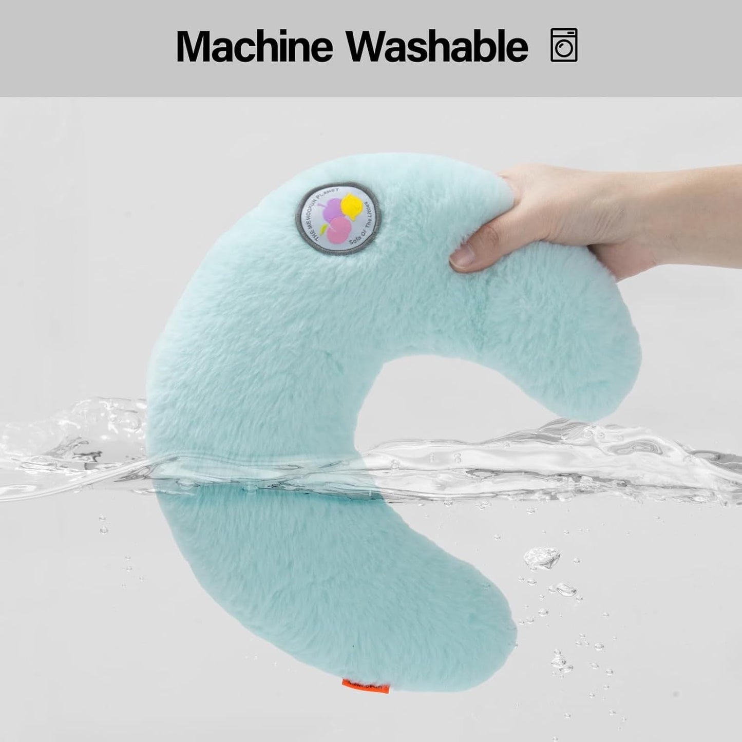 MEWOOFUN U-Shaped Orthopedic Pet Pillow, Fluffy Joint Relief Cushion for Cats & Puppies, 10.6x9.8 Inch, Blue Everware Hub