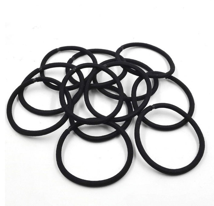 100Pcs Black Elastic Hair Bands Ponytail Holder Head Rope Ties Hats Hair Styling Kids Girl Accessories Scrunchie Everware Hub
