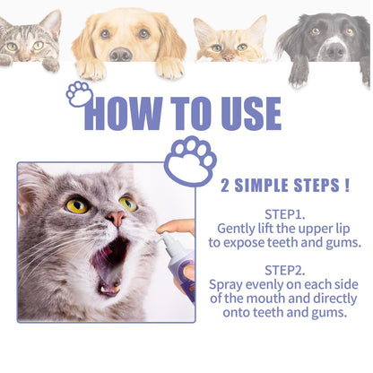 Yegebang Cat And Dog Teeth Cleaning Spray Pet Oral Cleaning Deodorizing Fresh Breath Everware Hub