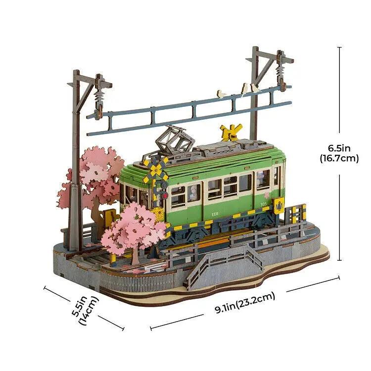 Rolife Sakura Journey Tram Car 3D Wooden Puzzle Toy Everware Hub