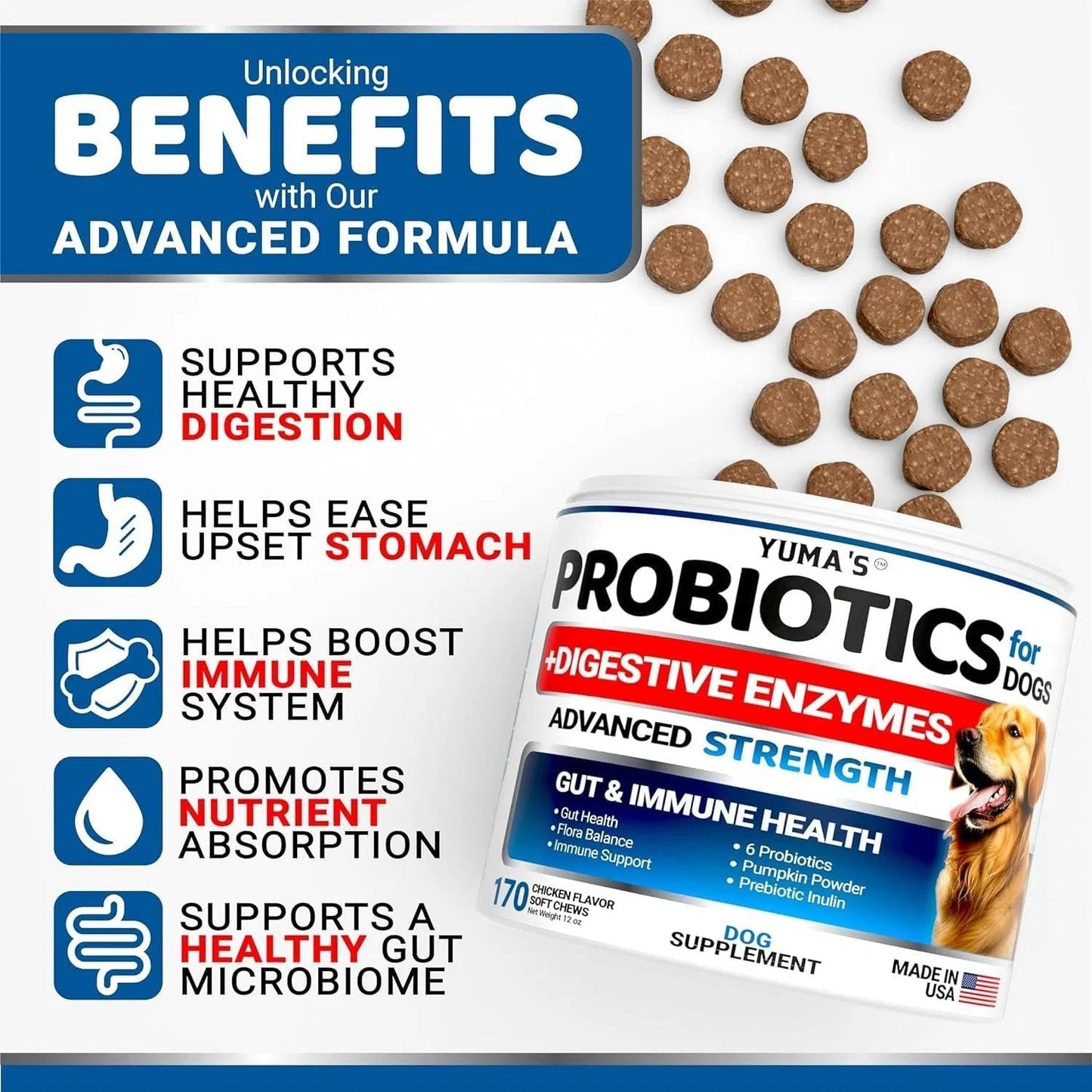 2 Pack Probiotics For Dogs And Digestive Enzymes Dog Probiotics Chews Anti Diarrhea Upset Stomach Gas Relief Constipation Canine Prebiotic Pet Fiber Supplement 340 Chews Everware Hub