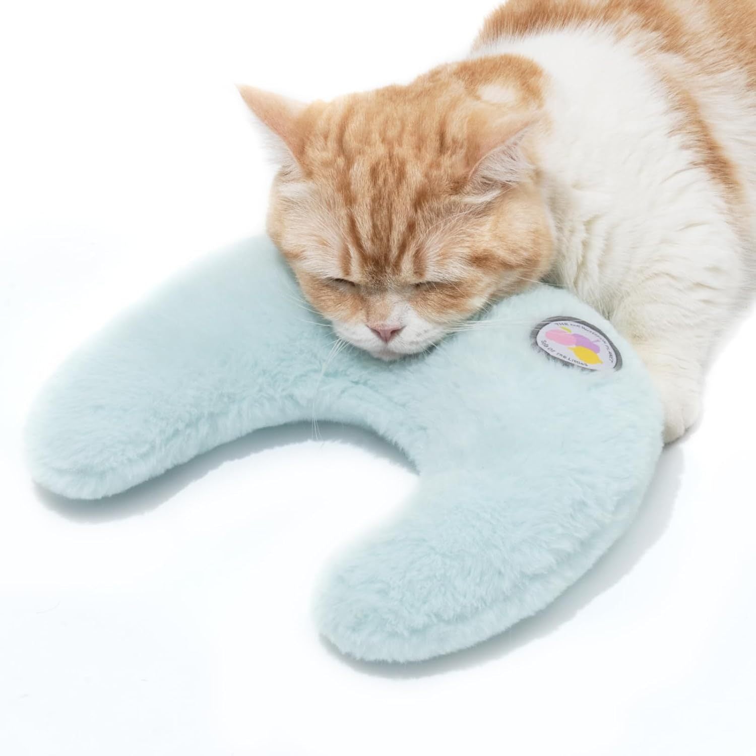 MEWOOFUN U-Shaped Orthopedic Pet Pillow, Fluffy Joint Relief Cushion for Cats & Puppies, 10.6x9.8 Inch, Blue Everware Hub