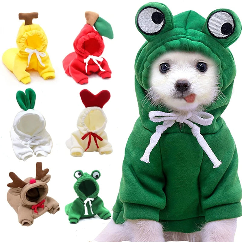 Cute Fruit Dog Clothes For Small Dogs Hoodies Winter Warm Fleece Pet Clothing Puppy Cat Costume Coat For French Chihuahua Outfit Everware Hub