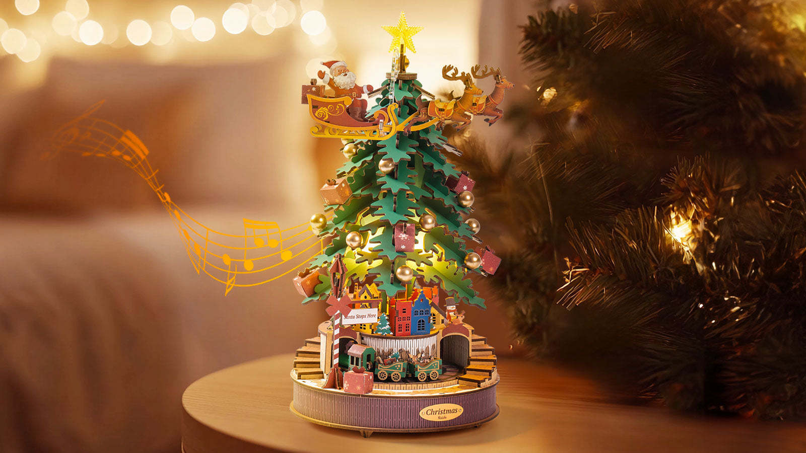 ROBOTIME 3D Christmas Melody Tree Puzzle – DIY Wooden Model Kit Gift for Christmas (AMS01) Everware Hub