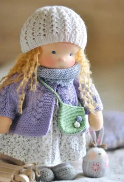 Handmade Plush Doll, Golden Curly Hair Girl , Soft Stuffed Doll Gift for Kids & Collectors Everware Hub