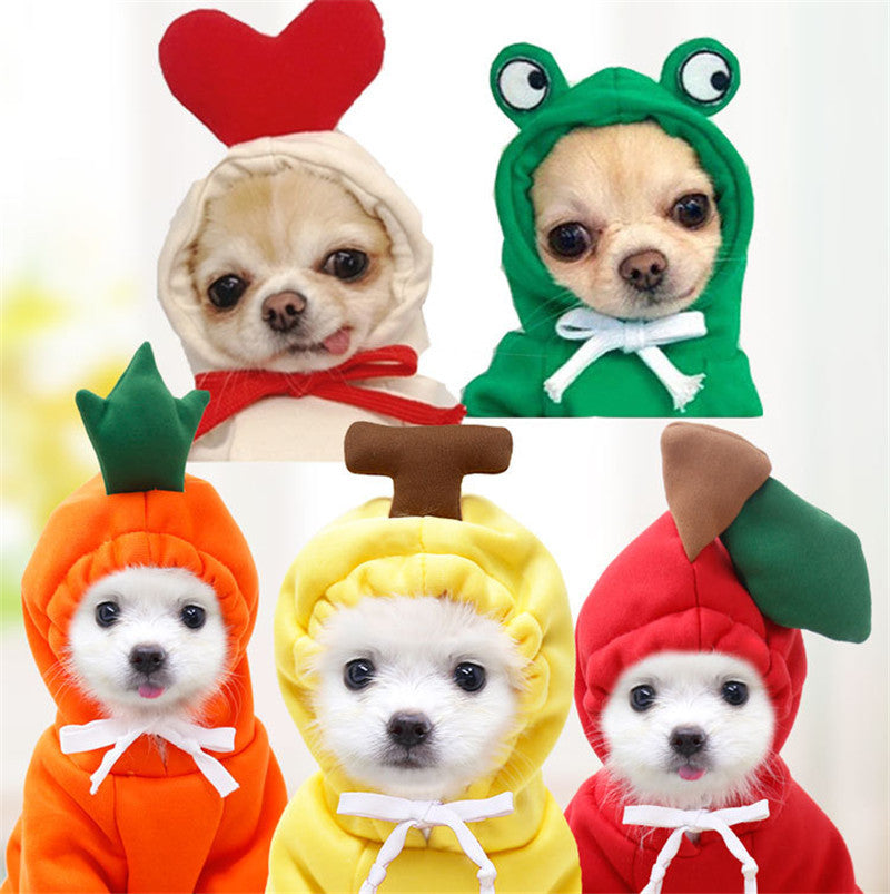 Cute Fruit Dog Clothes For Small Dogs Hoodies Winter Warm Fleece Pet Clothing Puppy Cat Costume Coat For French Chihuahua Outfit Everware Hub