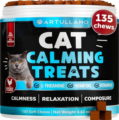 Hemp Calming Treats for Cats & Kittens,Stress & Anxiety Relief with Melatonin Everware Hub