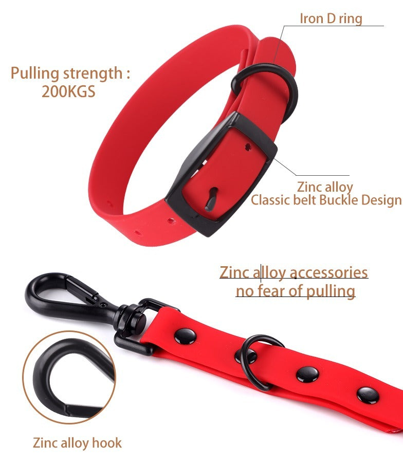 Pet Silicone Collar And Leash Set Comes With A Suitable For Small And Large Dogs, Waterproof And Easy To Clean Everware Hub