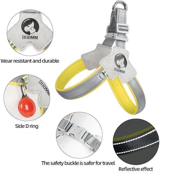 Pet Dog Cat Harness, Pet Harness With LeashSet, Adjustable Puppy Harness ComfortableReflective Easy Control Dog With Leather Leash,.No-Pull No Choke Pet Harness For TrainingWalking Everware Hub