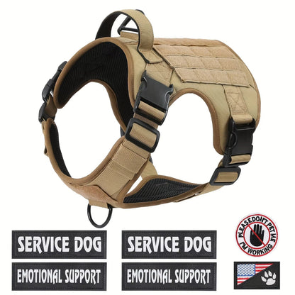 American Local Tactical Pet Service Dog Harness Vest Adjustable Reflective Dog Harness Metal Buckle Hiking Training Everware Hub