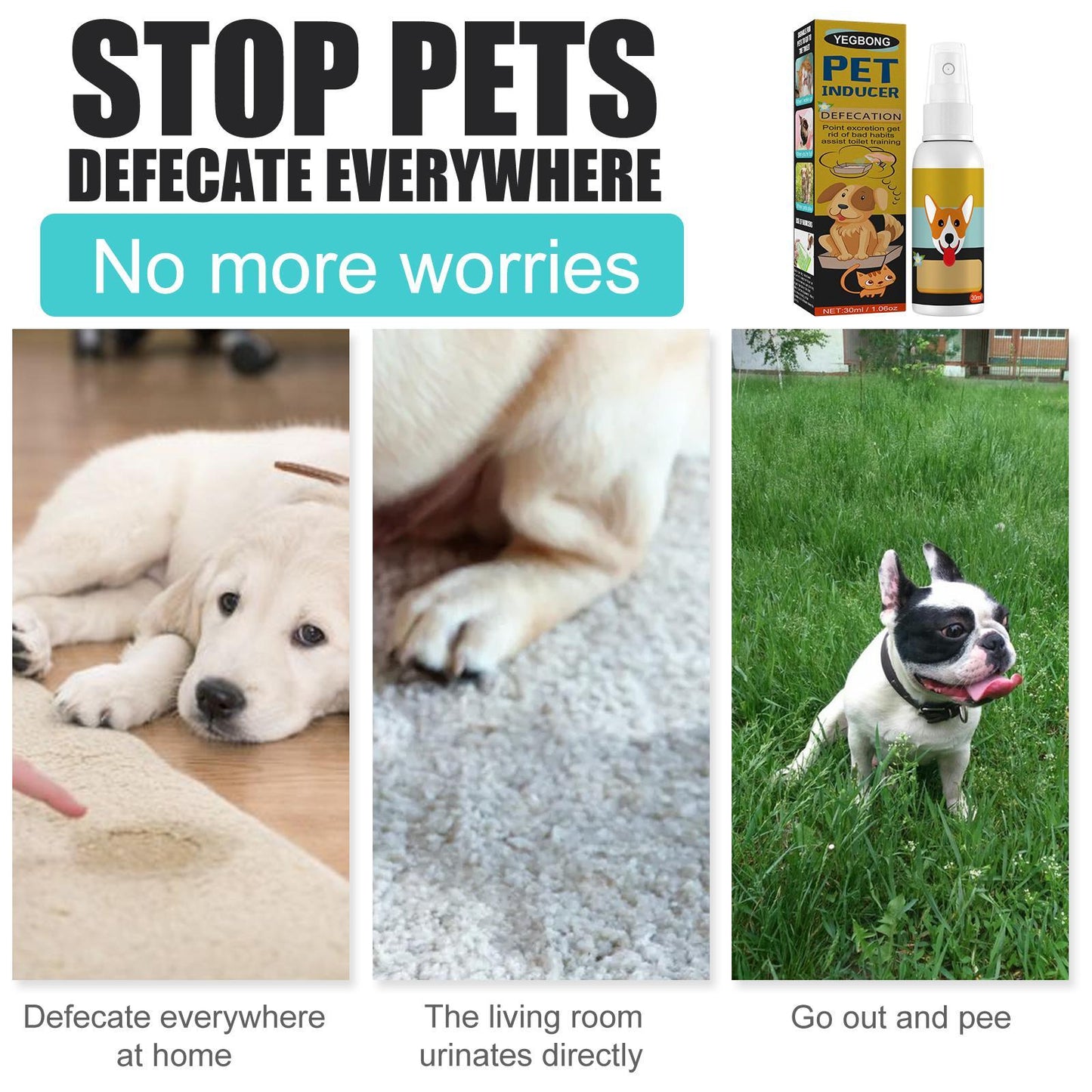 Yegebang Pet Defecation Positioning Spray Pet Feces Positioning Pet Cat And Dog Defecation Inducer Everware Hub