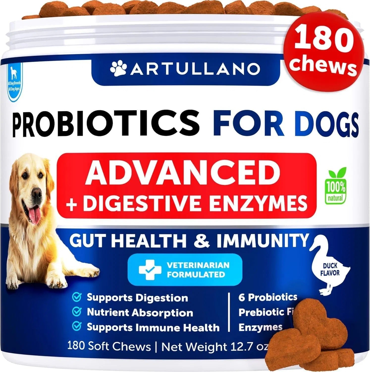 Probiotics For Dogs Support Gut Health Itchy Skin Allergies Immunity Yeast Balance Dog Probiotics And Digestive Enzymes With Prebiotics Reduce Diarrhea Gas 180 Probiotic Chews For Dogs Everware Hub