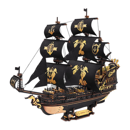 ROKR Seahorse Bark MCB02 , 3D Wooden Ship Model Kit with Moving Parts, DIY Nautical Puzzle for Adults Everware Hub