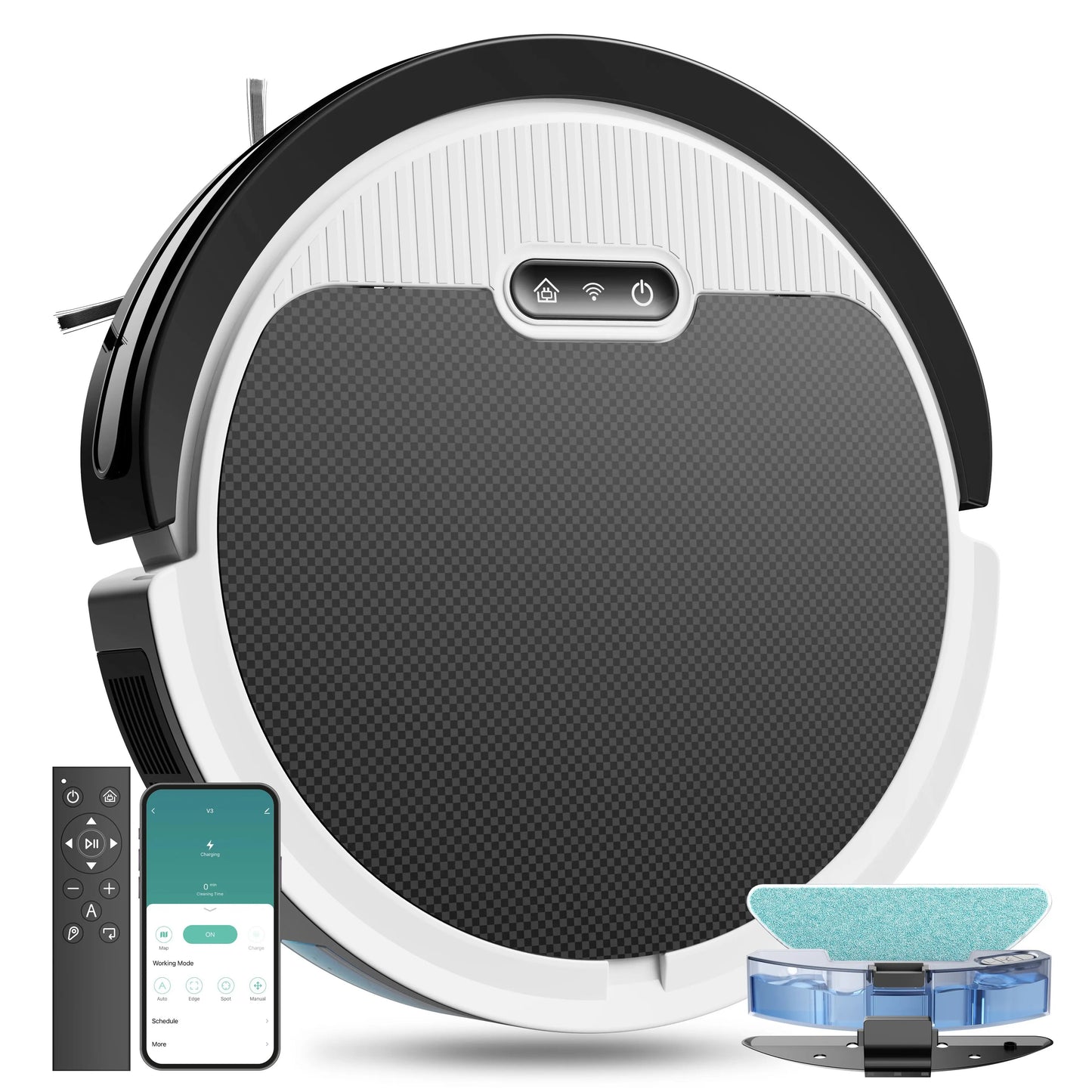 Robot Vacuum and Mop 3-in-1 Combo Cleaner, 5000Pa Suction, 120 Mins Runtime, Self-Charging Everware Hub