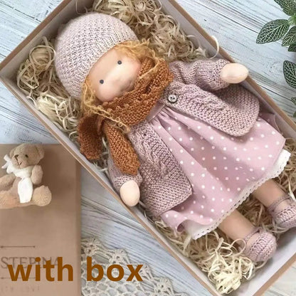 Handmade Plush Doll, Golden Curly Hair Girl , Soft Stuffed Doll Gift for Kids & Collectors Everware Hub
