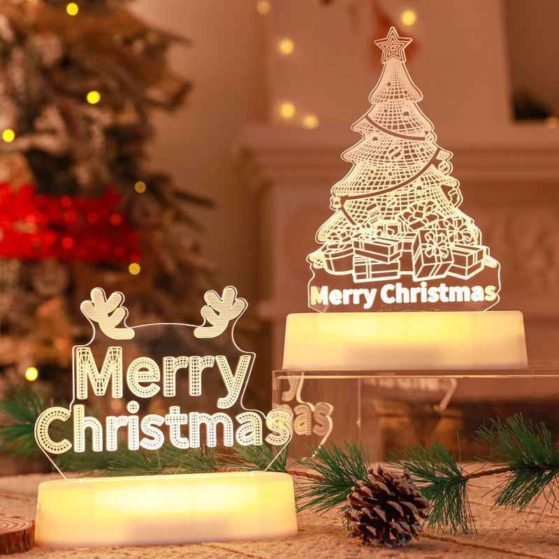 Christmas Decoration 3D Lamp Acrylic LED Night Lights New Year Valentines Day Christmas Kids Gift Christmas Ornaments Everware Hub