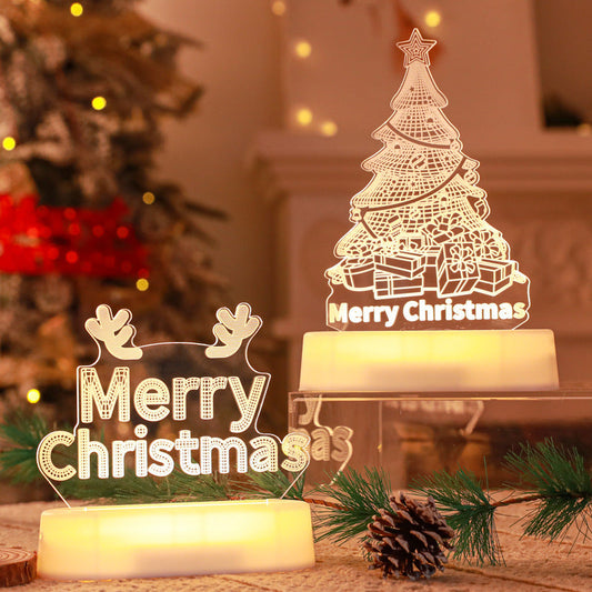Christmas Decoration 3D Lamp Acrylic LED Night Lights New Year Valentines Day Christmas Kids Gift Christmas Ornaments Everware Hub