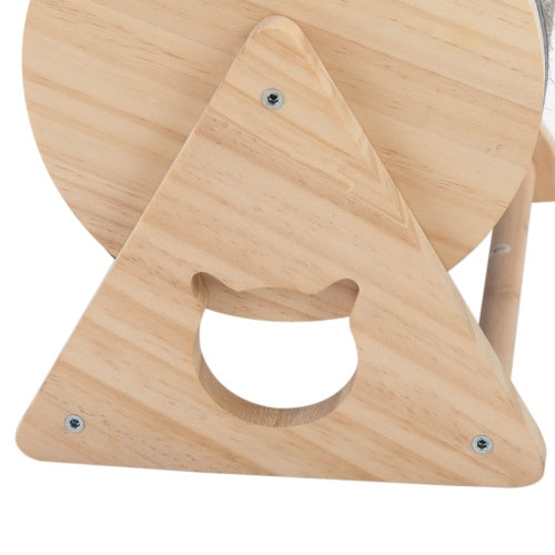 360° Rotating Wooden Cat Scratch Post with Bell, Indoor Cat Scratching Toy Everware Hub