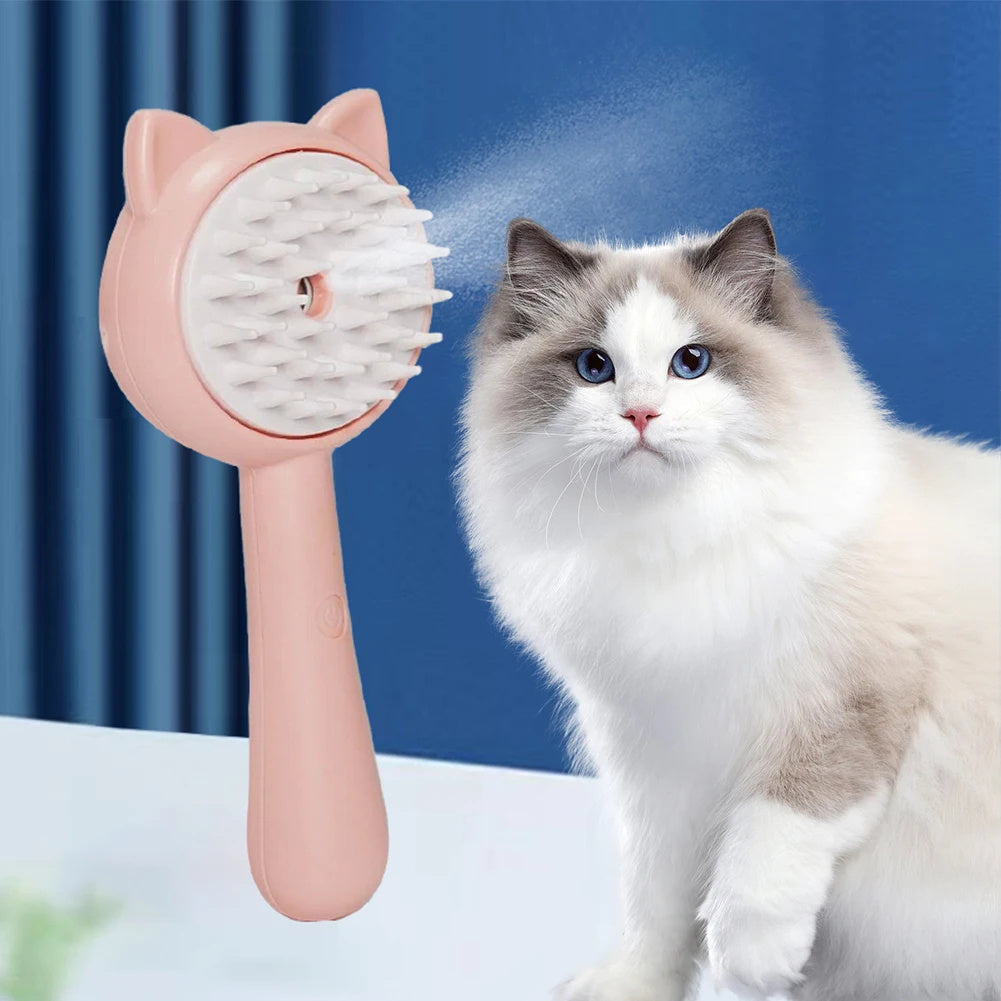 Hair Cleaning Brush With Mist Multifunctional Cat Grooming Brush Rechargeable Self Cleaning Slicker Brush For Pets Dogs & Catsb Pet Products Everware Hub