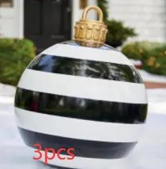 60CM Inflatable Christmas Ornament Ball ,Giant Outdoor PVC Holiday Decoration for Tree, Yard & Events Everware Hub