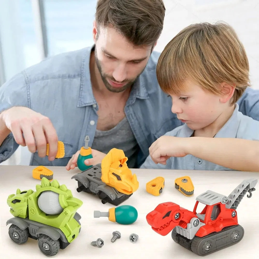 5 Pack Take Apart Dinosaur Construction Toy with Electric Drill , STEM Building Gift for Boys (Birthday & Xmas) Everware Hub