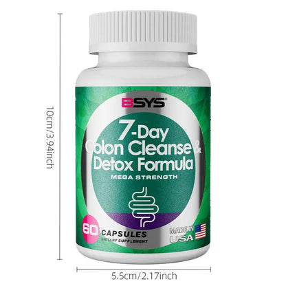 BSYS 7-Day Colon Cleanse & Detox Formula 60 Capsules Natural Digestive & Weight Support Everware Hub