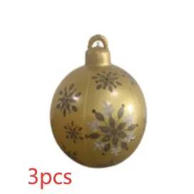 60CM Inflatable Christmas Ornament Ball ,Giant Outdoor PVC Holiday Decoration for Tree, Yard & Events Everware Hub