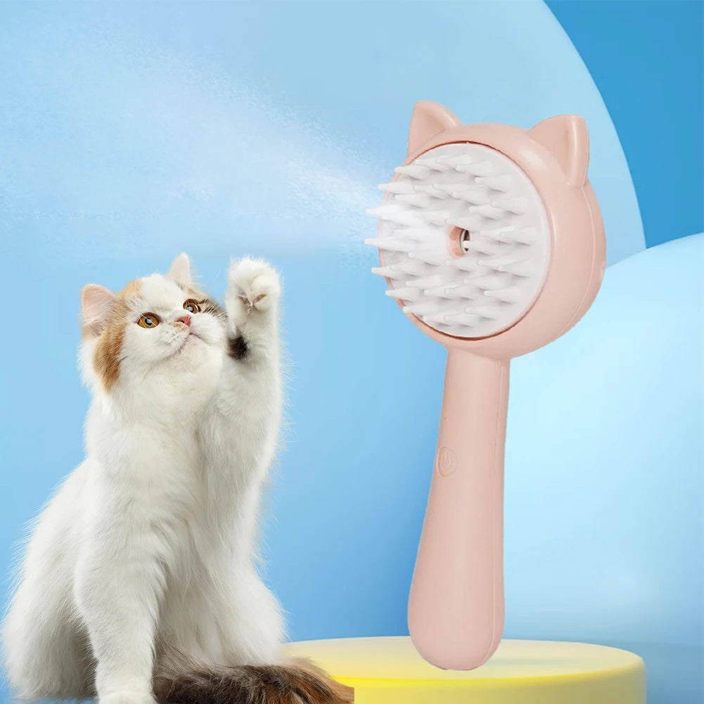 Hair Cleaning Brush With Mist Multifunctional Cat Grooming Brush Rechargeable Self Cleaning Slicker Brush For Pets Dogs & Catsb Pet Products Everware Hub