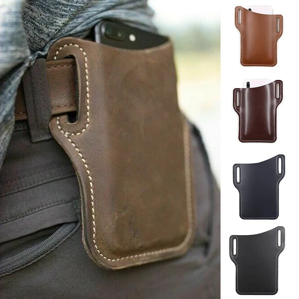 Men’s Leather Phone Belt Holster – Waist Loop Pouch Wallet Cover for Smartphones Everware Hub