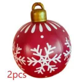 60CM Inflatable Christmas Ornament Ball ,Giant Outdoor PVC Holiday Decoration for Tree, Yard & Events Everware Hub