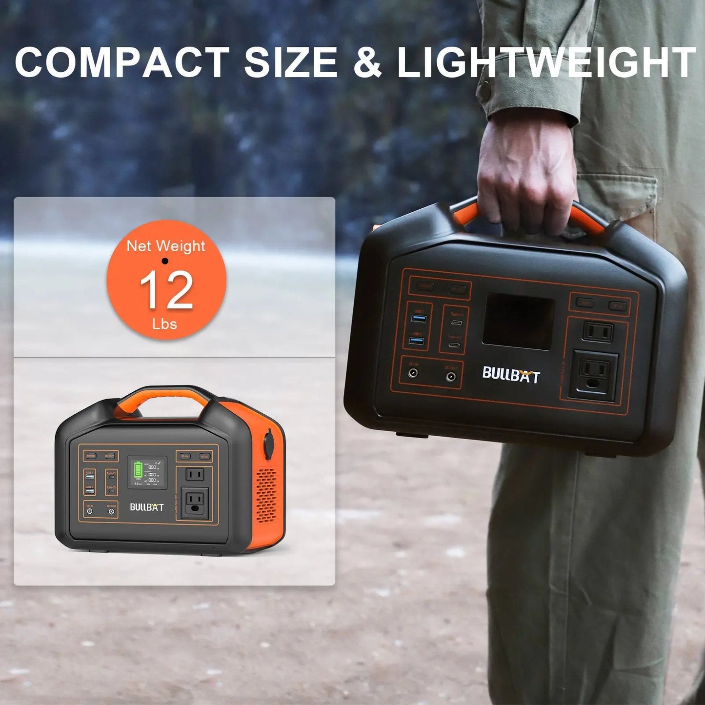 500W Outdoor Portable Power Station, Rechargeable Energy Storage for Camping, Emergency, and Home Backup Everware Hub