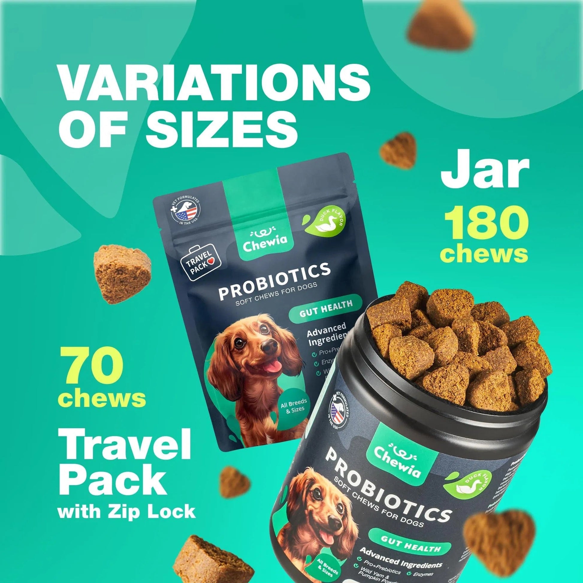 Probiotics for Dogs,180 Chews for Gut Health, Immunity & Itchy Skin Everware Hub