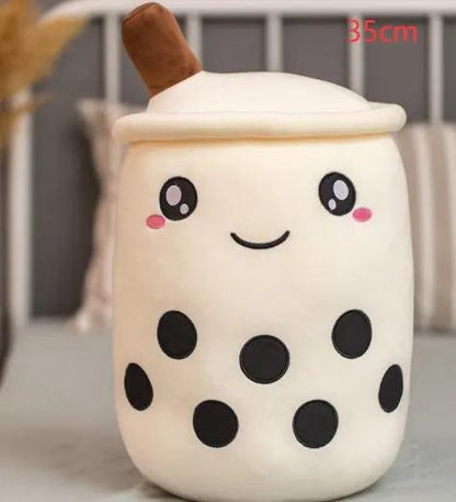 Cute Strawberry Milk Tea Plush Toy – Soft Boba Tea Cup Pillow for Kids, Girls, Birthday Gift, Kawaii Bubble Tea Cushion Everware Hub