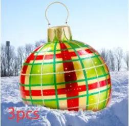 60CM Inflatable Christmas Ornament Ball ,Giant Outdoor PVC Holiday Decoration for Tree, Yard & Events Everware Hub