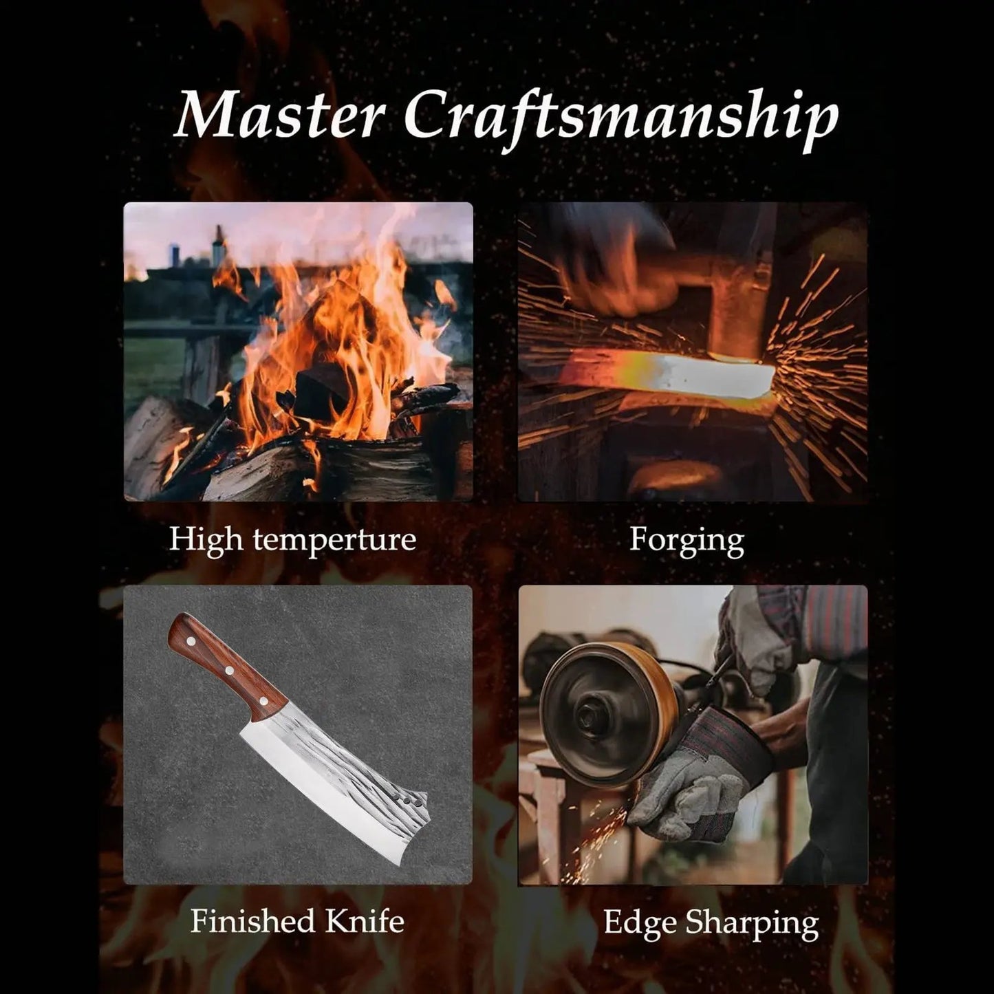 Kegani Heavy-Duty Meat Cleaver – 1.4 lbs Bone Chopper Knife | High Carbon Steel Butcher Knife Everware Hub