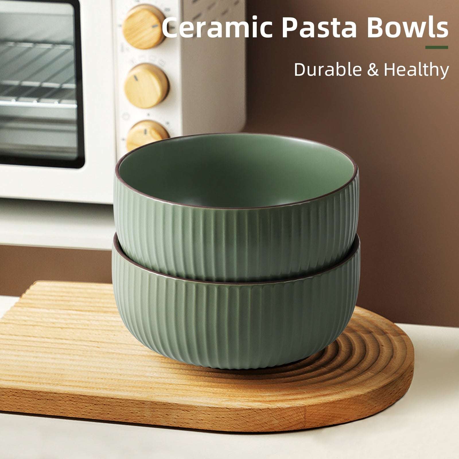 Ceramic Bowl Set of 4 – 46oz Kitchen Serving Bowls