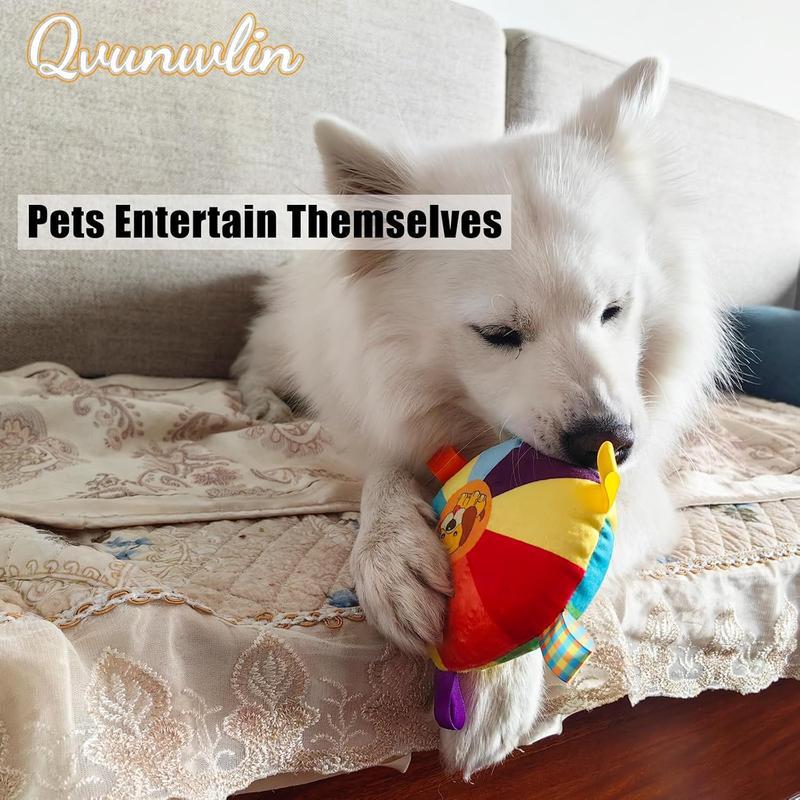 Plush Dog Flying Disc Chew Toy,Interactive Tug of War Toy with Bell, Bite-Resistant & Washable Everware Hub