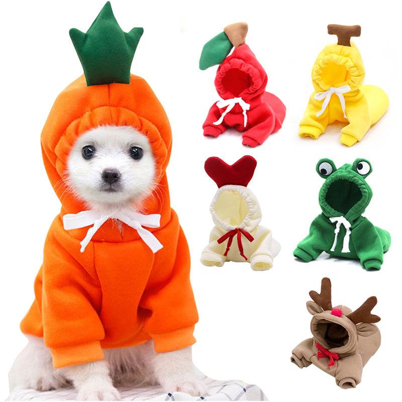 Cute Fruit Dog Clothes For Small Dogs Hoodies Winter Warm Fleece Pet Clothing Puppy Cat Costume Coat For French Chihuahua Outfit Everware Hub