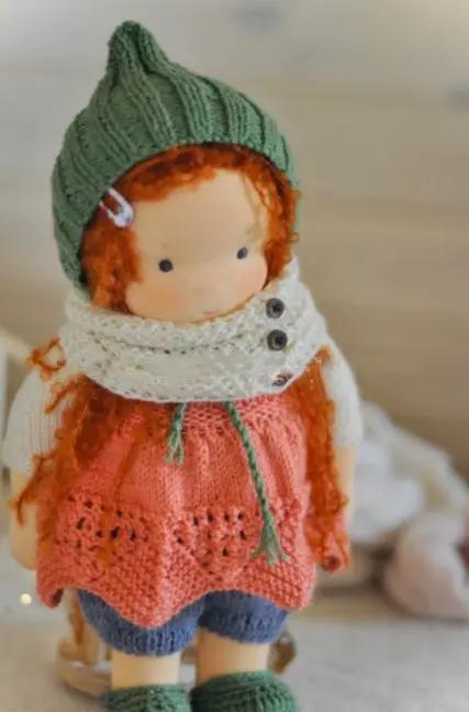 Handmade Plush Doll, Golden Curly Hair Girl , Soft Stuffed Doll Gift for Kids & Collectors Everware Hub
