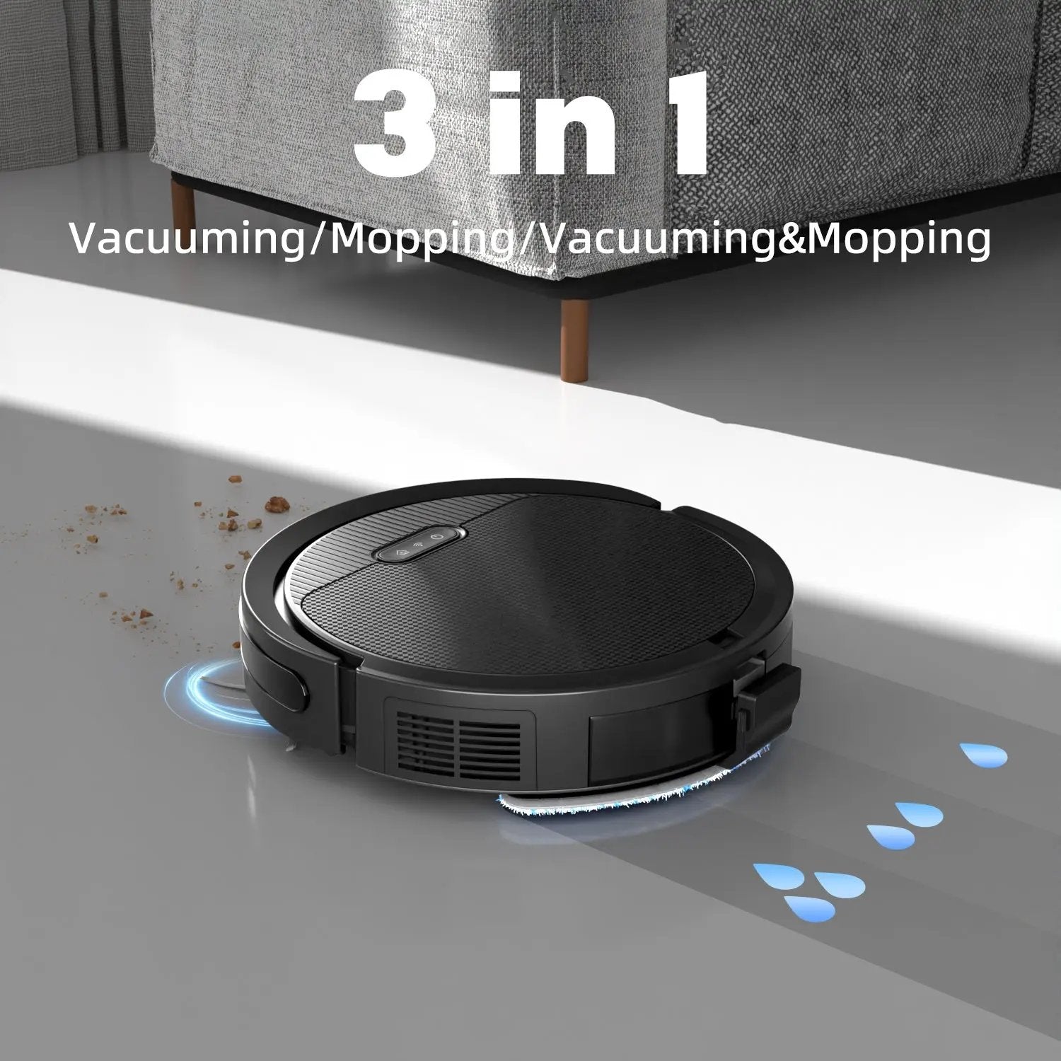 Robot Vacuum and Mop 3-in-1 Combo Cleaner, 5000Pa Suction, 120 Mins Runtime, Self-Charging Everware Hub