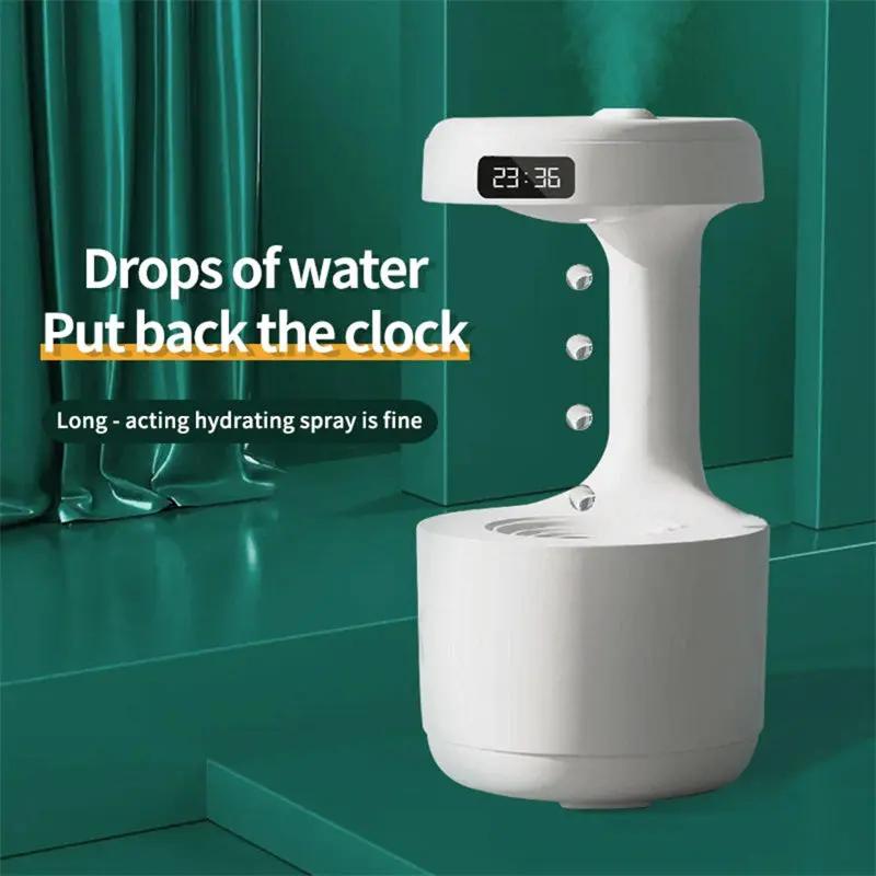 Anti-Gravity Humidifier with Clock & Aroma Diffuser – Quiet & Stylish Everware Hub