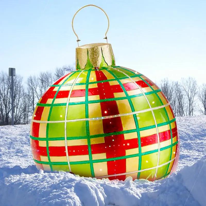 60CM Inflatable Christmas Ornament Ball ,Giant Outdoor PVC Holiday Decoration for Tree, Yard & Events Everware Hub